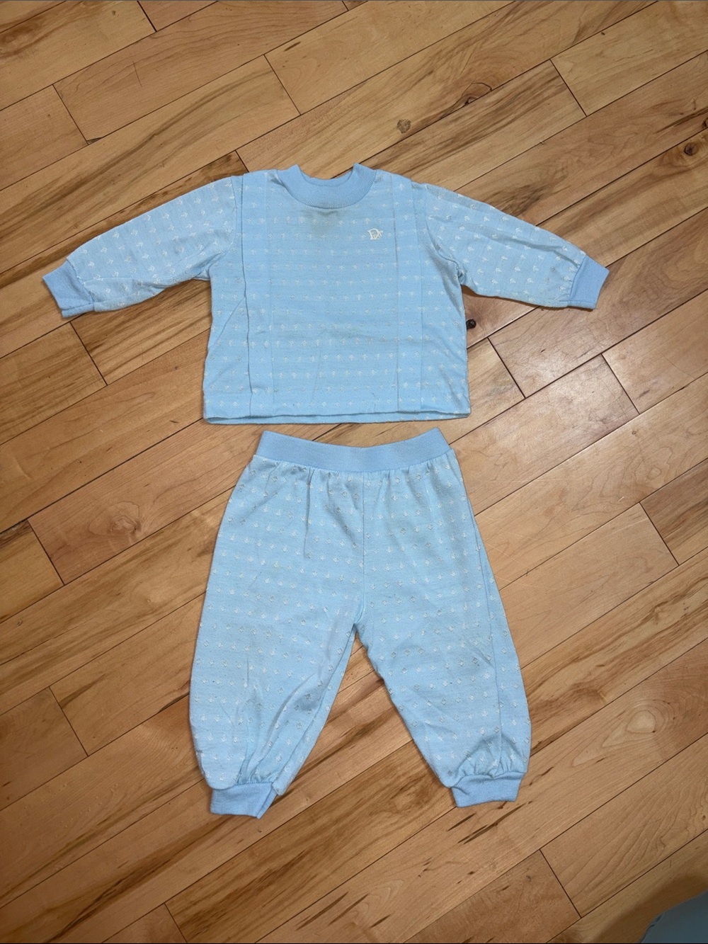 Vintage Baby Dior Set - Cozy Blue Top & Pants